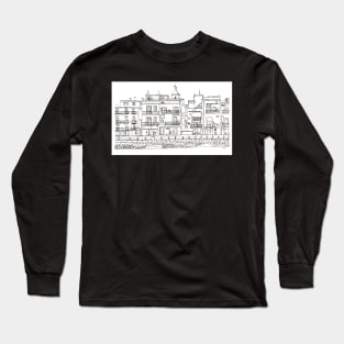 Streetscene in Pozzuoli Line Drawing Long Sleeve T-Shirt